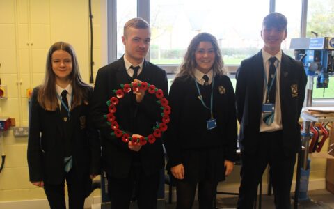 Year 11 students create remembrance wreaths