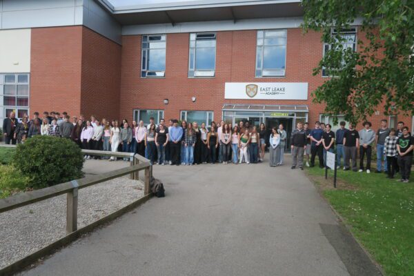 East Leake Academy Sixth Formers outside of the academy